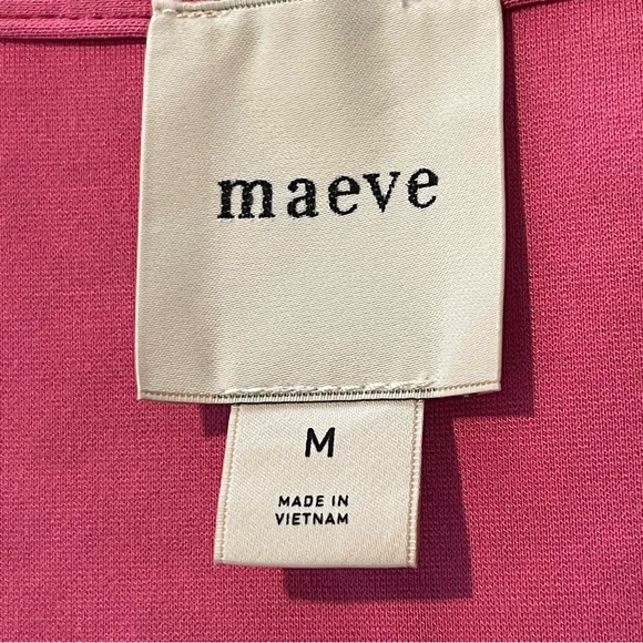 Anthropologie Women’s Maeve Red Black-SZ M-Babydoll Short Puffed Sleeves Top - Picture 9 of 10